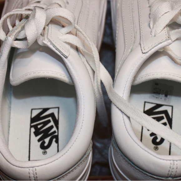 Women’s Vans platform white leather sneakers. - Picture 2 of 2